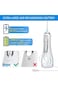Cordless Water Flosser, 5 Modes, 6 Tips, 300ML Tank, Rechargeable Oral Irrigator (White-H6)