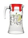Azur Jug With Lid Clear/Red