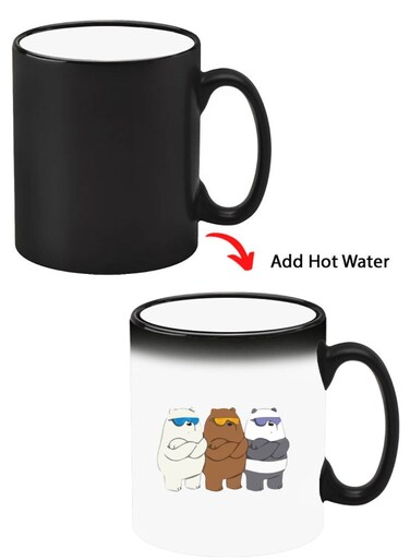 Color Changing Heat Sensitive Ceramic Mug, Image Revealed When HOT Liquid is Added! ears dance