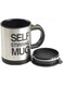 400 ML Auto Mixing Coffee Tea Cup Stainless Plain Lazy Self Stirring Novelty Mug Black
