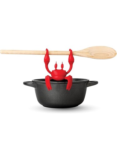 YHRY Red the Crab Silicone Utensil Rest - Kitchen Gifts, Silicone Spoon Rest for Stove Top - Heat-Resistant Kitchen and Grill Utensil Holder - Non-Slip Spoon Holder Stove Organizer, Steam Releaser