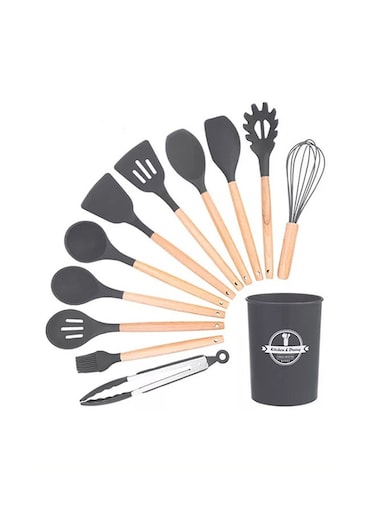 Non Stick Shovel Spoon Tool Set Black/Brown 1041grams