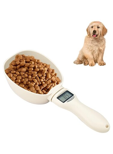 TERRIFI Digital Pet Food Measuring Scoop Scale, Precise Scooper for Dogs and Cats, Measures Liquid and Dry Items, Max 800g