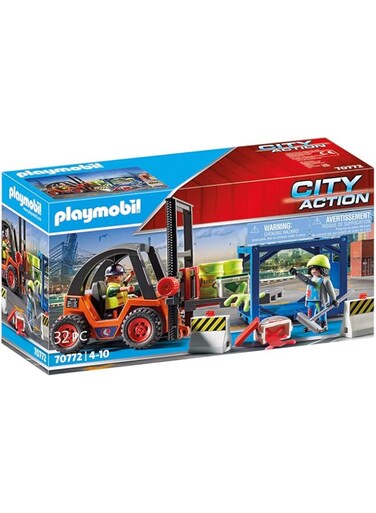 Playmobil City Action 70772 Forklift with Freight, for Children Ages 4+