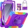Case for Samsung Galaxy Tab A9 8.7 Inch 2023 Model (SM-X110/X115/X117) with Screen Protector &amp; 360 Degree Swivel Kickstand &amp; Hand Shoulder Strap - Purple