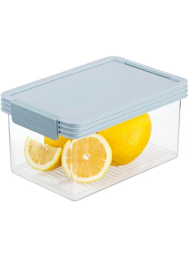Inochi Tritan Hokkaido Food Container 1000ml   High-quality PP Safe Material   Store and Preserve Food, Pack Lunch, Kitchen Organizer   Freezer, Microwave &amp; Dishwasher Safe   Light Blue