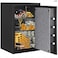 Rubik Fireproof Safe Box with Digital Keypad and Key Lock for Home Office Protect Money Jewelry A4 Documents Passport RBFP66 (Size 66x43x35cm) Black
