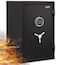 Rubik Fireproof Safe Box with Digital Keypad and Key Lock for Home Office Protect Money Jewelry A4 Documents Passport RBFP66 (Size 66x43x35cm) Black