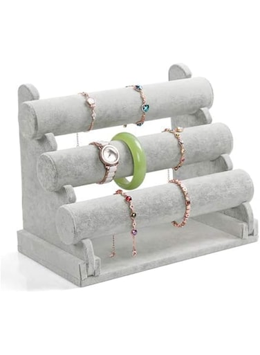 3 Layer Detachable Velvet Jewellery Stand