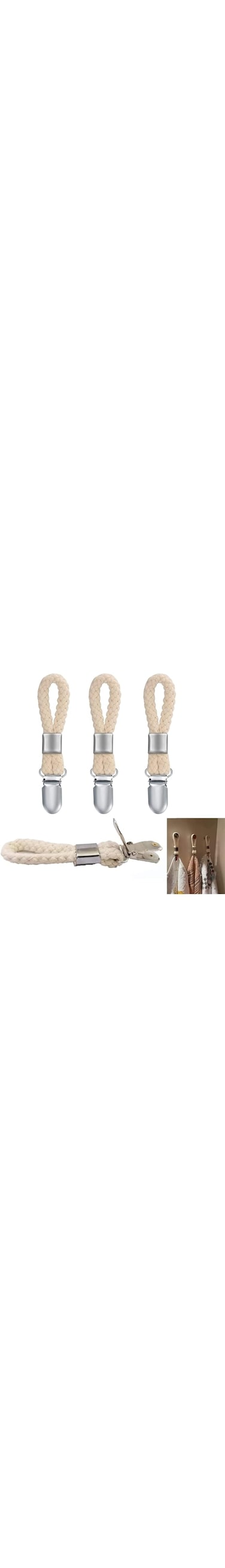 ELECDON Tea Towel Clip, Towel Clip, Beach Towel Hanging Clip, Storage Clip Suitable, for Hanging Cloth Items, Home Kitchen and Bathroom Cabinets, 4 Pcs White