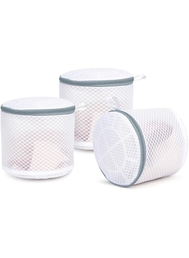3 Pack Mesh Laundry Bags, Mesh Bra Bags with Hanging Loop, 6 x 7 Inches Reuse Washing Machine Bag for Delicates Blouse, Hosiery, Underwear, Bra, Lingerie Baby Clothes