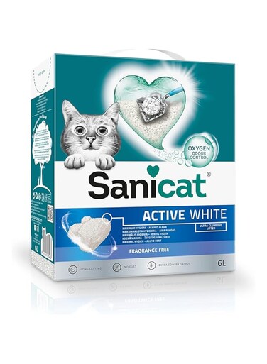 Sanicat Active White 6L Unscented - Clumping Cat Litter