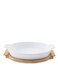 Home Natura Oval Baking Dish With Bamboo Base 2.2L- White