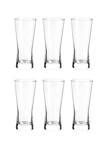 6 Piece Metropolitan Beer Glass Set, 330ml Capacity - Clear