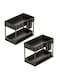 2 Pack 2 Tier Under Sink Shelf Organizer Storage Pull out Sliding Drawer Basket, Multi-Purpose Kitchen Bathroom Under Rack Cabinet, for Tabletop Laundry Cosmetics (2 Organizer, 8 Hooks, 2 Cups)