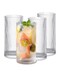 Glass Cups Vintage Glassware Set, 4 Pcs Ribbed Glassware Drinking Glasses Set, Origami Style Transparent Glasses Set, Juice Beverages Ice Coffee Cup Drinkware, 370ml (L)