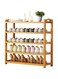 TOMVAES 5 Tier Wooden Shoes Rack, Free Standing Bamboo Shoes Storage Organizer with Portable Handle, Multi-Function Storage Shelf for Entryway, Living Room, Bedroom