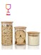 Set of 3 Borosilicate Round Glass Food Storage Jar With Lid, 500ML,750ML, 1200ML Clear/Brown 1200ml