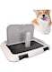 Oreilet Puppy Dog Potty Tray, Puppy Pee Pad Holder Pet Indoor Toilet Potty Training Tray with Wall Cover, Indoor Pee Wee Training for Small and Medium Dogs, 18.3x13.9x9.3in(black)