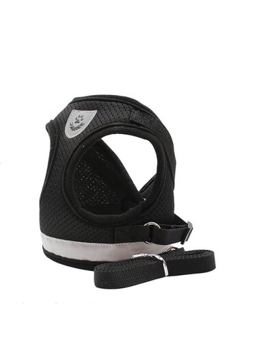 SKEIDO Reflective Cat Harness And Leash Set Nylon Mesh Kitten Puppy Dogs Vest Harness Leads Pet Clothes For Small Dogs Yorkies Pug Lsize