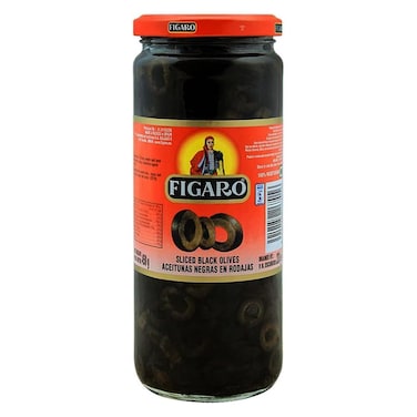 Figaro Sliced Black Olives, 450g