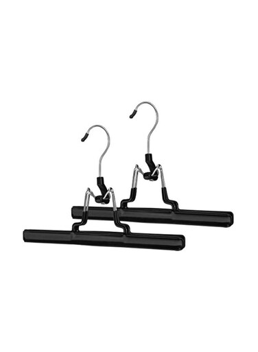 2-Piece Skirt And Slack Hanger Set Black/Chrome 10.25x6.25x1inch