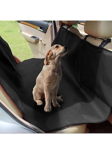 Rubik Waterproof Dog Car Travel Seat Cover, Scratch Proof &amp; Nonslip Backing &amp; Hammock, Durable Cat Pet Seat Covers for Trucks and SUVs, Large Size Universal Fit - Black