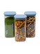 Food Storage Airtight Containers   Set of 3 BPA-Free Clear Plastic Jars with Lids   1300cc Large Kitchen Organizer for Pantry   Ideal for Cereal, Grains, Coffee   Home and Kitchen Use (Light Blue)