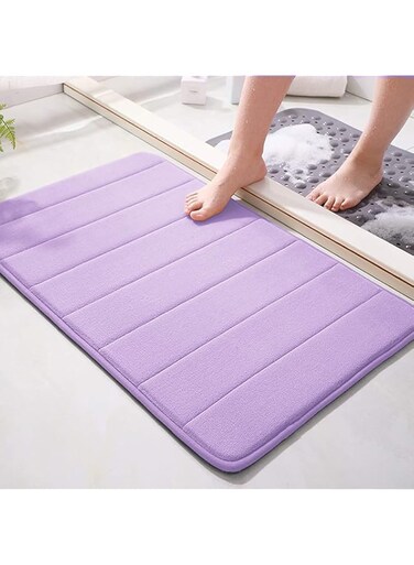 DIKXO Memory Foam Bath Mat, Non Slip Super Water Absorption Soft Bathroom Rugs Comfortable, Super Water Absorption for Bathroom Floor Rug, 40x60cm (Lavender)