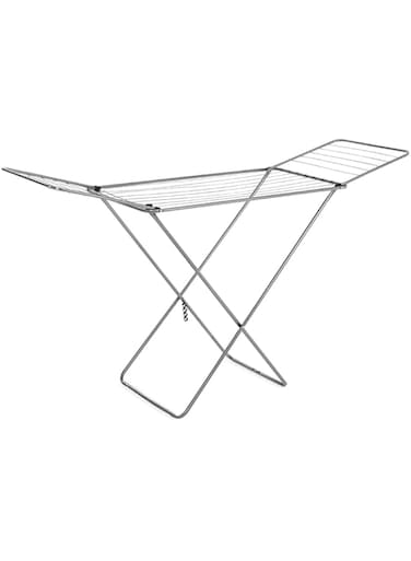 Saqoware Large Folding Clothes Dryer Rack 128x55 cm Durable Metal Laundry Air Dryer with Expansive Drying Space, Heavy-Duty Steel Construction, Multi-Functional Indoor &amp; Outdoor Clothes Drying Stand