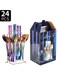 24-Piece Stainless Steel Cutlery Set with Stand Rainbow Finish