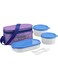 Plastic Lunch Box Tiffin &acirc;&euro;&ldquo; 3 Containers (450ml, 280ml and 280ml) with Insulated Jacket, Microwavable and Leakproof, Food Container for Office, College, School &Ugrave;&bdquo;&Oslash;&sect;&Ugrave;&dagger;&Oslash;&acute; &Oslash;&uml;&Ugrave;&circ;&Ugrave;&fnof;&Oslash;&sup3; Double Decker, Purple