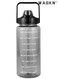2L Large Capacity Water Bottle, Portable Plastic Water Bottle, Sports Water Bottle, With a Pop-Up Lid and Time Mark Reminder Cream Cup, Used for Outdoor Sports and Fitness-Black