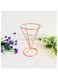THE WHITE SHOP 2 PCS French Fry Rack, French Fry Tapered Basket Wire French Fry Rack for Food Snacks Appetizers Kitchen Restaurant Buffet Picnic Party (without Sauce Scooper)(ROSEGOLD)