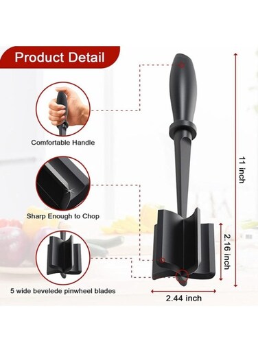 5-Blade Cyclone ABS Meat Chopper   Handheld 3-in-1 Food Processor   For Mincing/Chopping/Mixing   Non-Slip Ergonomic Handle   5-Blade 3D Cutting System   Easy To Disassemble &amp; Clean   Perfect For Dumpling Filling/Baby Food/Salads   Essential Kitchen Helper