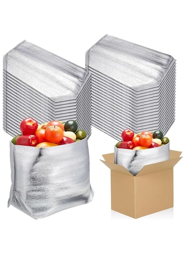 MostNow 20 Pcs Insulated Box Liners for Shipping 31x31x21cm Large Foil Reusable Insulated Bags for Lunch Box Shopping Bag Insulated Shipping Container Insulation Lining Waterproof Package Frozen Food