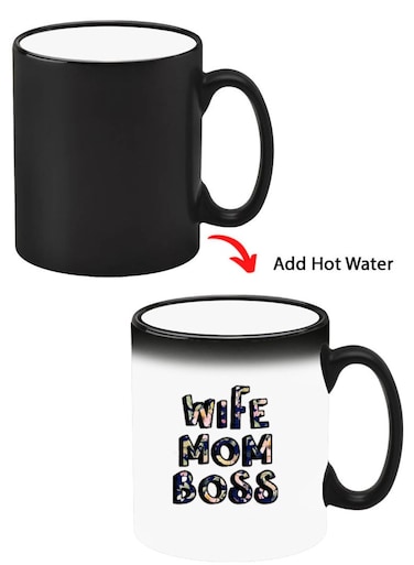 Color Changing Heat Sensitive Ceramic Mug, Image Revealed When HOT Liquid is Added! Wife Mom Boss