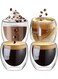 Double Wall Glass Coffee Mugs 250ML Hot &amp; Cold Borosilicate Insulated Glasses for Home, Cafe &amp; Restaurant, DG824 (Clear, 4 Piece Set)