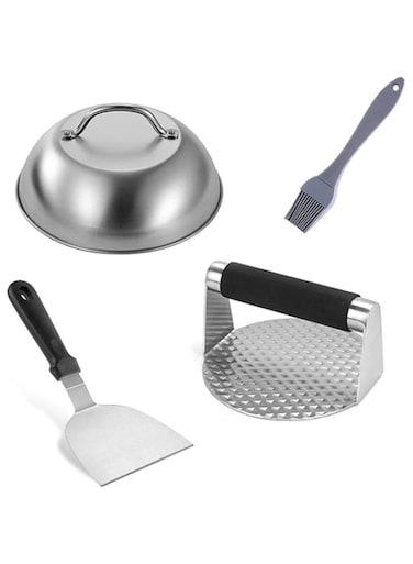 THE WHITE SHOP Smashed Burger Press, Stainless Steel Burger Smasher, Griddle Accessories Kit for Flat Top Grill Cooking Indoor/Outdoor (Size : 3)