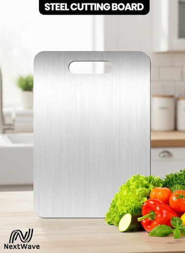 Heavy Duty 304 Stainless Steel Cutting Board for Kitchen, Ideal for Chopping, Slicing, Baking and Preparing Meat, Cheese, Vegetables and Fruits, 40 x 28cm