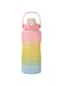 TYEdEE Sports Water Bottle 2L Leak-Proof Drink Bottle,Measured Plastic Drinking Gym Bottle for Fitness Cycling, Gym Camping Outdoor Sports,BPA Free