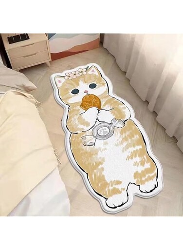 LekLai Kids Floor Runner Rug, Cute Cat Shaped Cartoon Mat Kids Play Room Nursery Bedroom Bedside Throw Carpet for Indoor Home Decor,I,40X120CM
