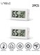 2 Pack Mini Hygrometer Indoor Humidity Meter, Mini Digital Thermometer Humidity Gauge Meter, Indoor Thermometer Hygrometer Monitor Fahrenheit for Reptile Thermostat, Jars Reptile, Fridge - White