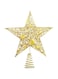 Glittered Christmas Tree Topper Metal Christmas Treetop Hallow Wire Star Topper for Christmas Home Decoration (10 inches, Gold)