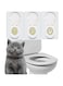 SKEIDO Plastic Cat Toilet Training Kit Litter Box Cat Toilet Trainer Toilet Pet Cleaning Cat Training Litter Kwitter Cat Litter Tray-White