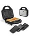 AFRA 3 In 1, 2 Slice Non-Stick Sandwich Maker, 750 Watts With Detachable Plates, Sandwich/Grill &amp; Waffel Plates, AF-8023SMSS, 2 Year Warranty