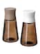 KNP Salt and pepper shakers, glass/brown, 12 cm (2 PC) - The sculptural shape and the brown glass mean that you&rsquo;ll happily have them visible by the stovetop and on the dining table.