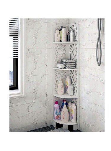TASTE Bathroom Storage Shelf Free-Standing Corner Rack Shower Caddy Narrow Shelving Unit Organizer Stand for Kitchen Garage Pantry