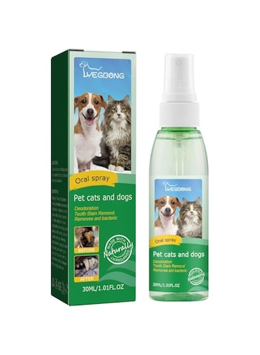 Fresh Breath Spray for Dogs &amp; Cats, 30ml Breath Gel with Aloe Vera for Pets, Plaque and Tartar Remover, Eliminate Bad Breath, Mint Breath Freshener for Pet Oral Hygiene