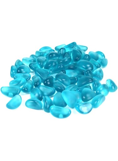 Aquarium Glass Stones Decorative Marbles Pebbles, Freshwater Artificial Frosted Rocks Fish Bowls Gravels for Tank Crafts Decor Vase Filler 500g (Matte Blue)